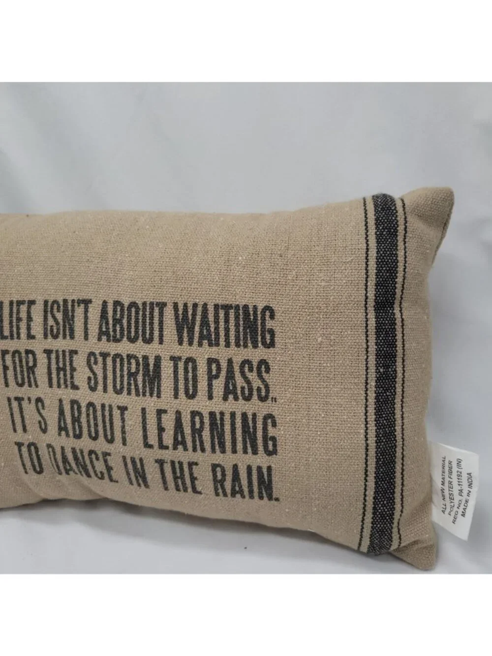 Life Isnt About Waiting Quote Burlap Accent Pillow 15"×10" Decorative Throw Cush - Picture 4 of 10